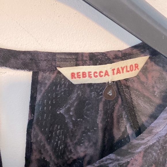 Rebecca Taylor Snake Print Sheer Ruffle Hem Blouse Size 4 (NWOT) - Picture 2 of 5